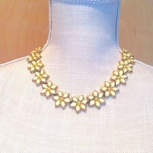 DONATING SOON! Vintage Necklace- Ivory/Gold Floral
